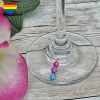 Image 1 of Bisexual Flag Wine Glass Charm