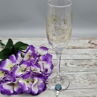 Image 2 of Blue Flower Wine Glass Charm