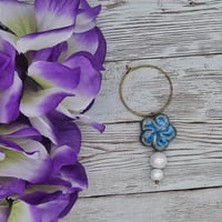 Image 3 of Blue Flower Wine Glass Charm