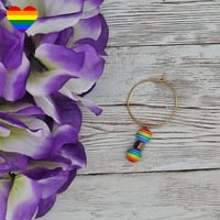 Image 3 of Rainbow Square Wine Glass Charm