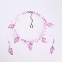 Image 1 of flora leaf necklace and earrings