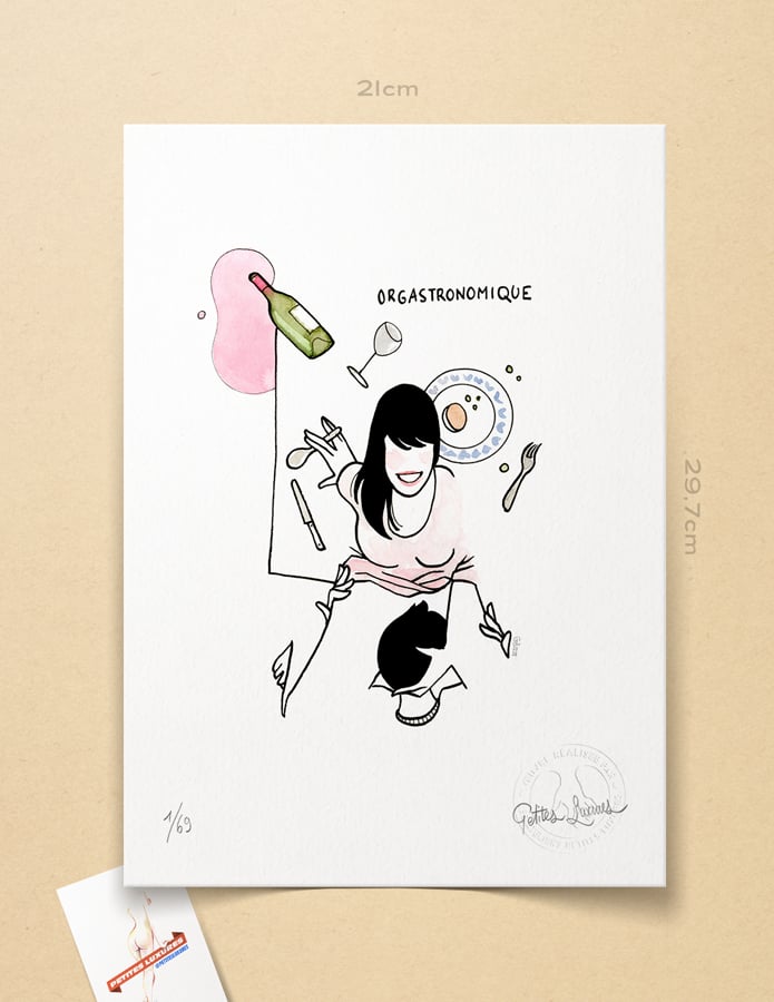 Image of "Orgastronomique" limited homemade art print