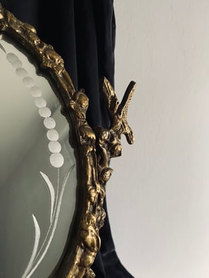 Image of Miroir psyché ancien en bronze