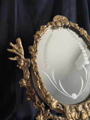 Image of Miroir psyché ancien en bronze