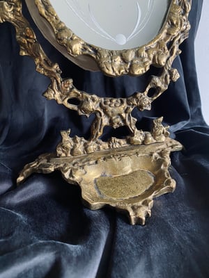 Image of Miroir psyché ancien en bronze