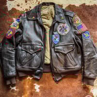 Image 2 of Devil Dogs Leather Bomber Jacket US/GER Pilot Worn
