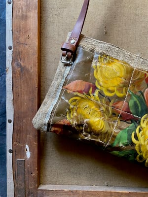 Image of one of a kind painting bag - yellow mums