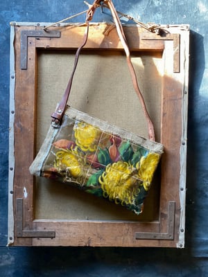 Image of one of a kind painting bag - yellow mums