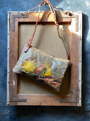 Image of one of a kind painting bag - yellow mums