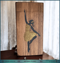 Image 1 of "Graceful Silhouette" - Hand-Painted Wooden Decoration┃Rustic Wooden Wall Art