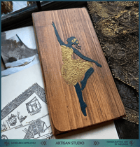 Image 3 of "Graceful Silhouette" - Hand-Painted Wooden Decoration┃Rustic Wooden Wall Art