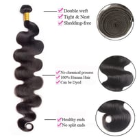 Image 3 of 12A  300G  Top  Malaysian Mink Virgin Hair Weft, Real human Hair Bundle  