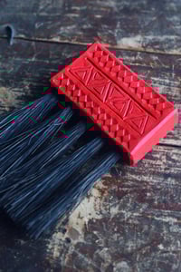 Image 1 of Handcarved Arenga wooden bench / hand brush 