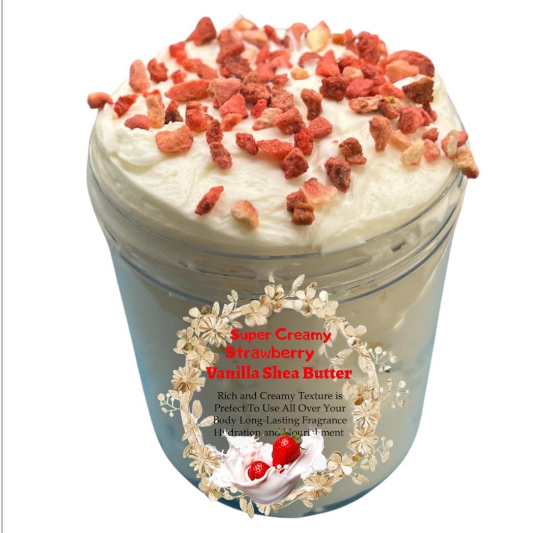 Image of Super Creamy Strawberry 🍓&vanilla Shea Butter for body Moisturizer 