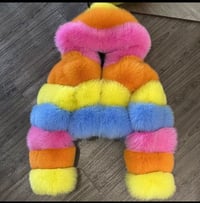 Image 2 of Fox Fur Crop Hooded Coat