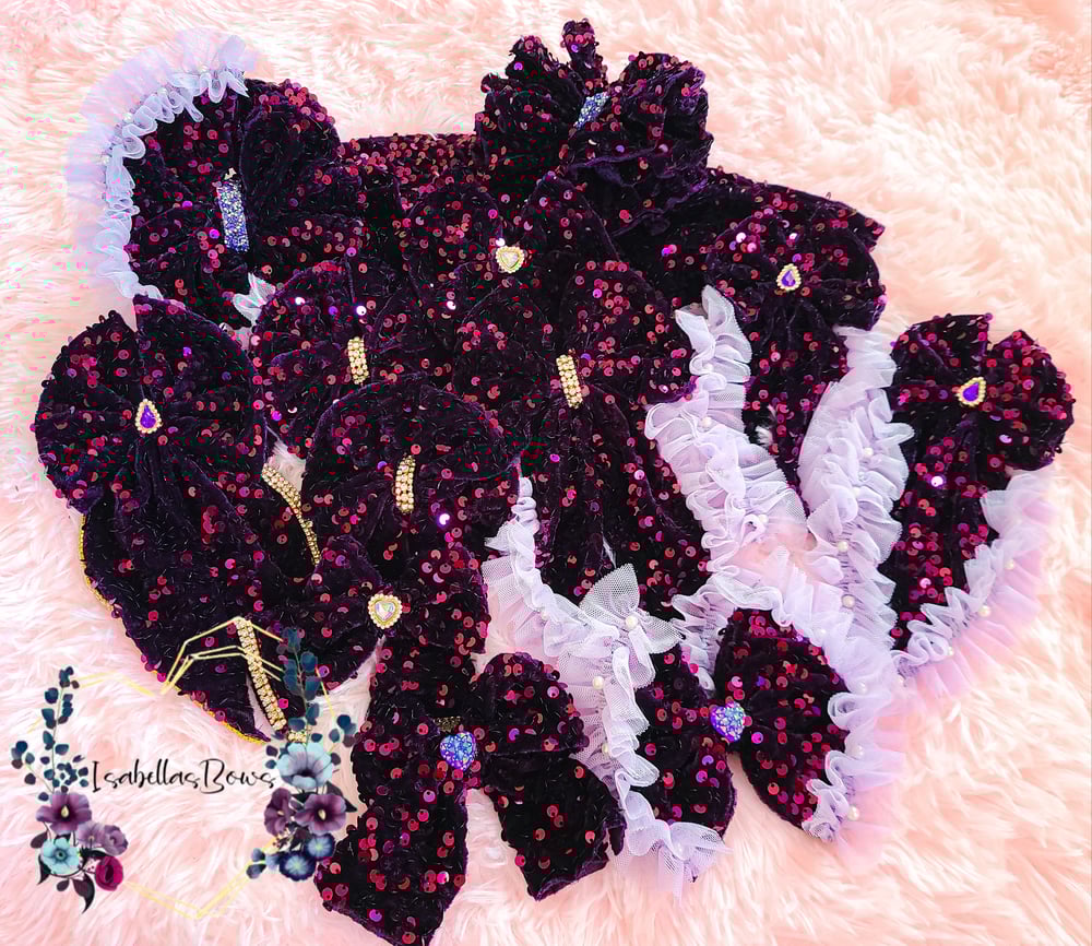 Image of DARK PURPLE BIRTHDAY BOWS