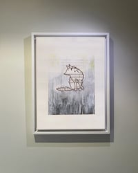 Wooden Box Frame Canvas Print of the Wolf & I painting