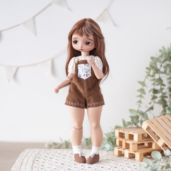 Image of Brown corduroy overalls - Teacup Marionette
