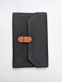 Image 3 of Large Waxed Canvas  Notebook Cover (Black)