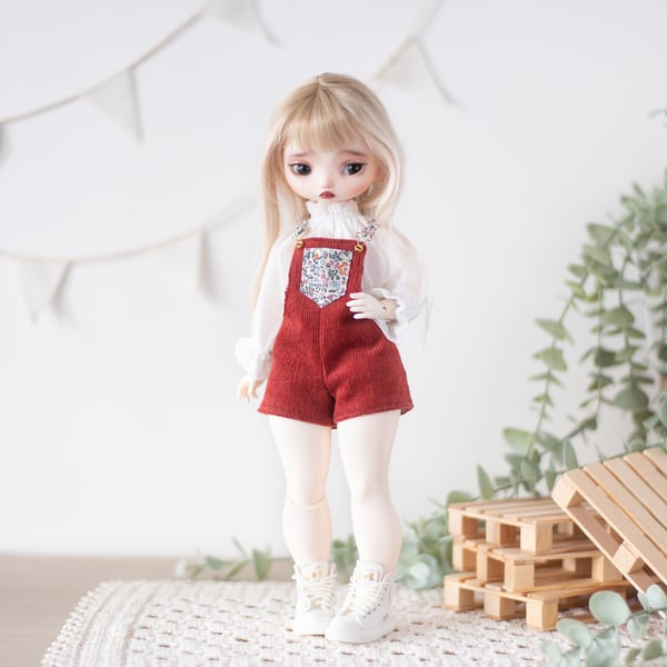 Image of Red corduroy overalls - Teacup Marionette