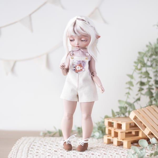 Image of White corduroy overalls - Teacup Marionette