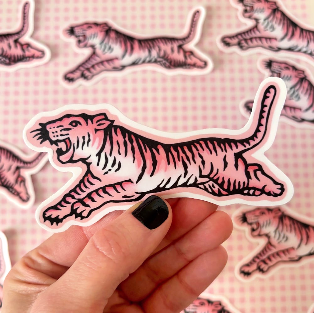 Image of Pink tiger sticker 