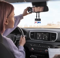 Image 5 of Sleek Black Top Clear Bottom Hanging Car Diffuser