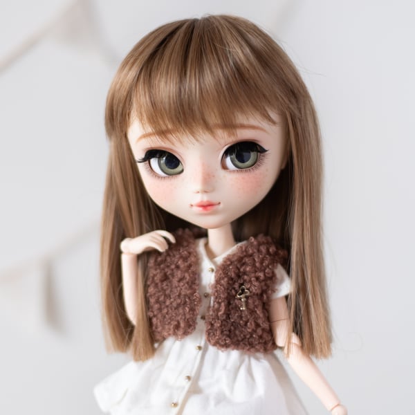 Image of Gilet "quinoa" marron foncé - Pullip