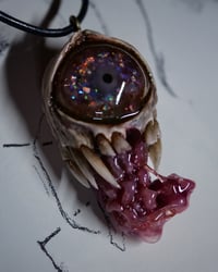 Image 4 of Custom Handmade Opal Eyed Pendant|Opal Eyed Snaggletooth Pendant|Handmade|OOAK| Morgans Mutations
