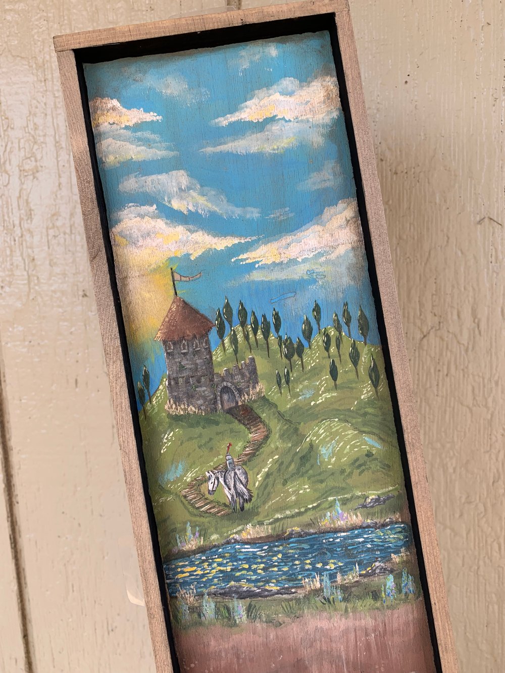 The lone knight acrylic on wood