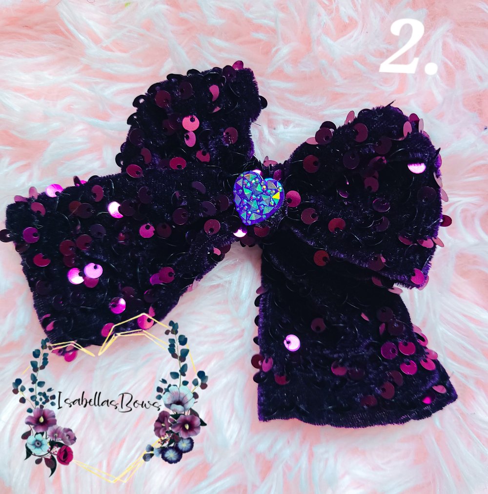 Image of DARK PURPLE BIRTHDAY BOWS