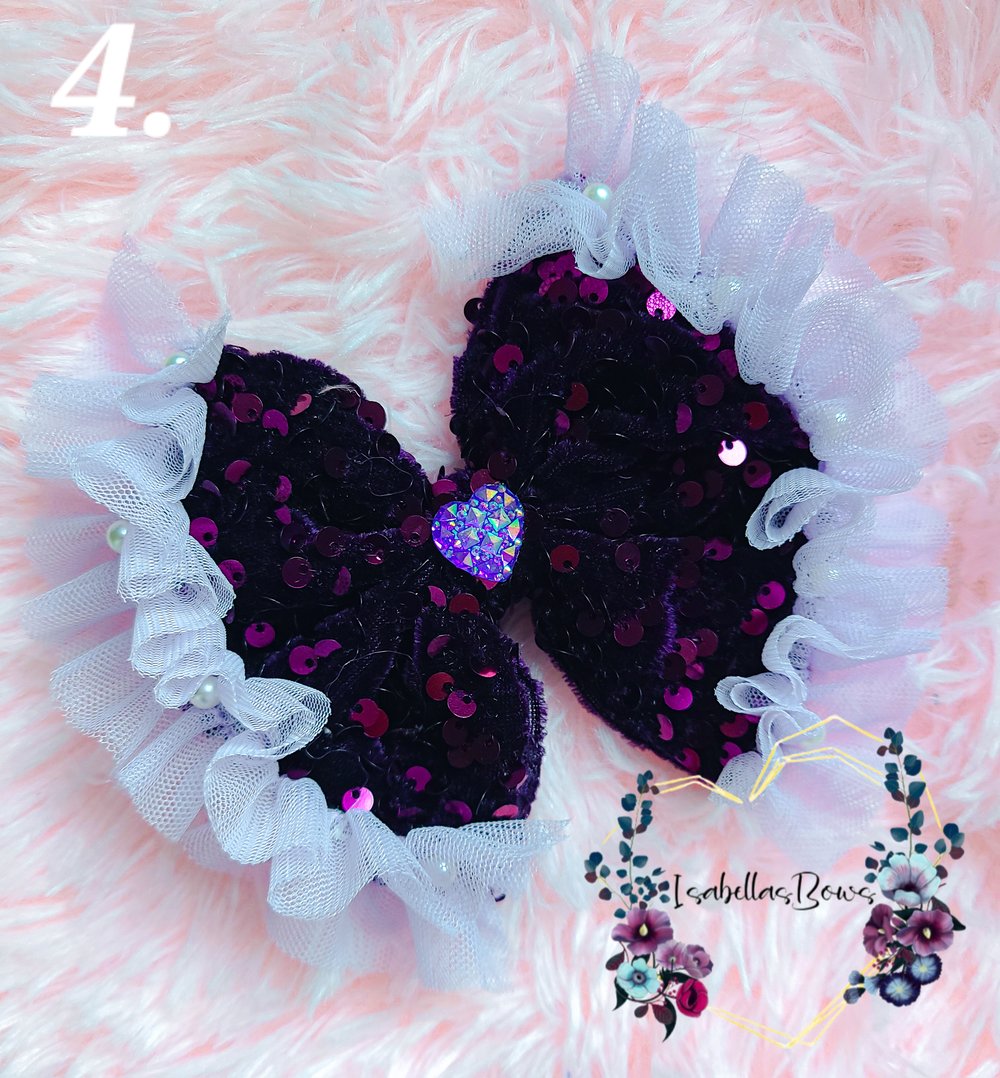 Image of DARK PURPLE BIRTHDAY BOWS