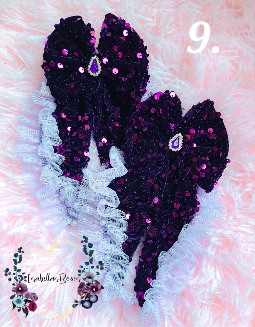 Image of DARK PURPLE BIRTHDAY BOWS