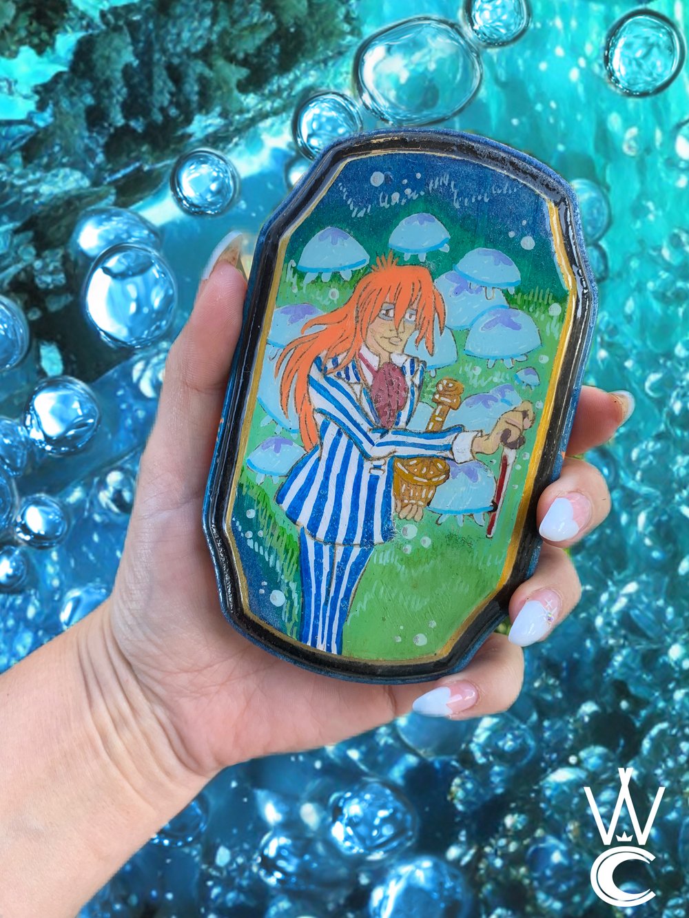 Pops acrylic painting and resin on wood