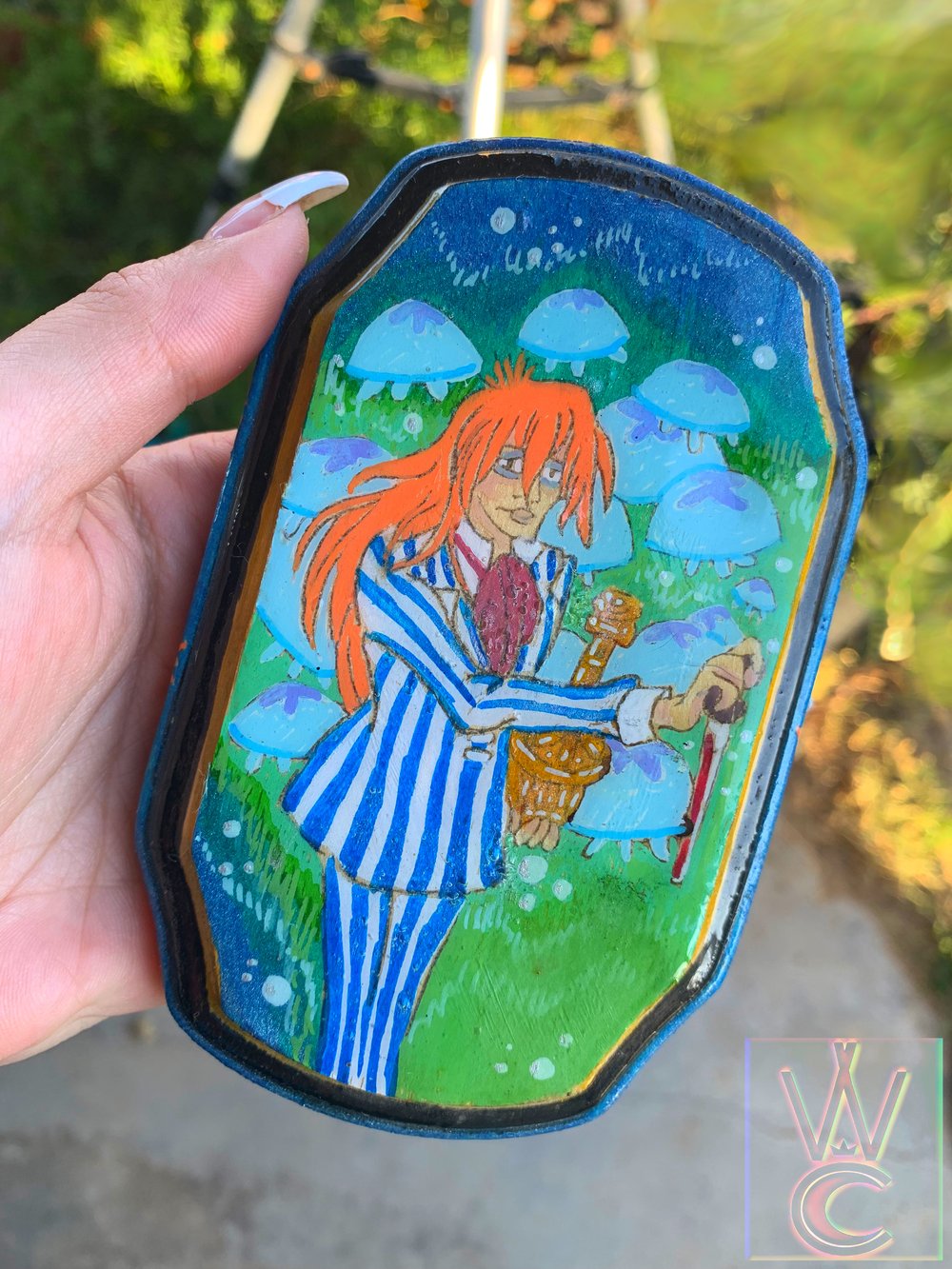 Pops acrylic painting and resin on wood