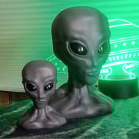 Image 1 of 3D Sculpted Grey Extraterrestrial Bust