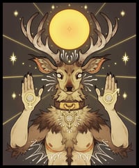 Image 3 of Trans-Masc Were-Deer - Large Holo Sticker