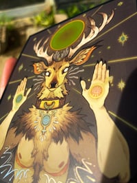Image 2 of Trans-Masc Were-Deer - Large Holo Sticker