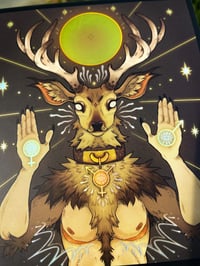 Image 4 of Trans-Masc Were-Deer - Large Holo Sticker