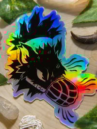 Image 2 of HOLO Muzzled Wolf Sticker