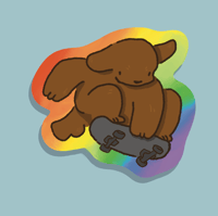 Image 1 of Rainbow Skateboard Sticker