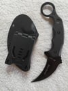 Karambit with Kydex Sheath Fixed Knife Stainless Steel Ergonomic G10 Handle Thermoplastic
