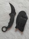 Karambit with Kydex Sheath Fixed Knife Stainless Steel Ergonomic G10 Handle Thermoplastic