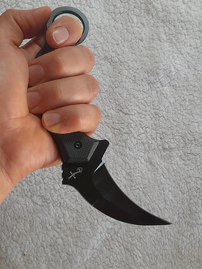 Karambit with Kydex Sheath Fixed Knife Stainless Steel Ergonomic G10 Handle Thermoplastic
