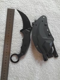Image 1 of Karambit with Kydex Sheath Fixed Knife Stainless Steel Ergonomic G10 Handle Thermoplastic