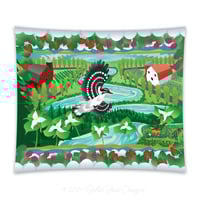 Image 1 of Cotton Tapestry - Trillium Woodpecker Berries