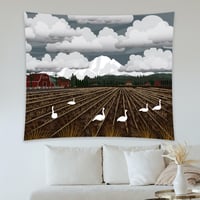 Image 2 of Cotton Tapestry - Bellingham Mud Swans