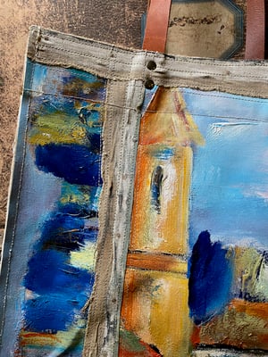 Image of one of a kind painting bag - Castelsardo