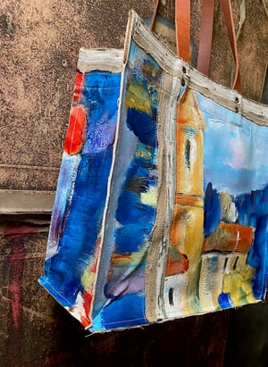 Image of one of a kind painting bag - Castelsardo