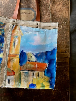 Image of one of a kind painting bag - Castelsardo